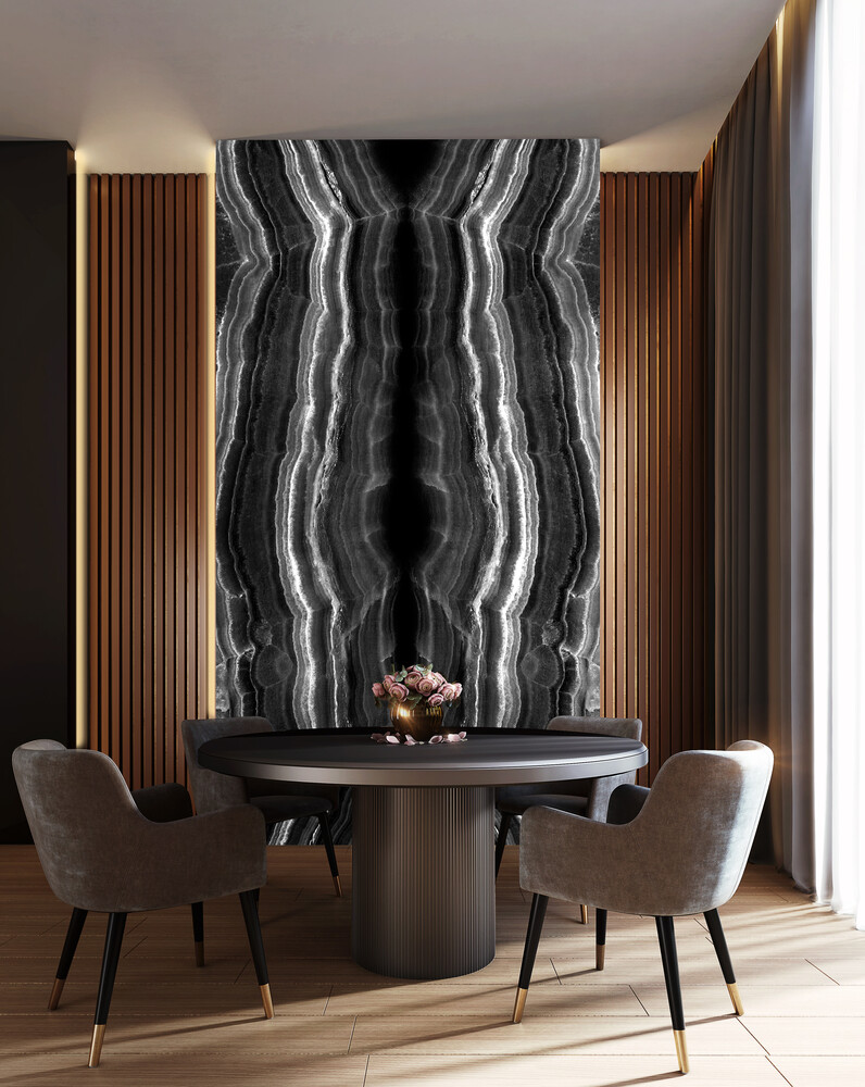 Black and white agate book match lifestyle