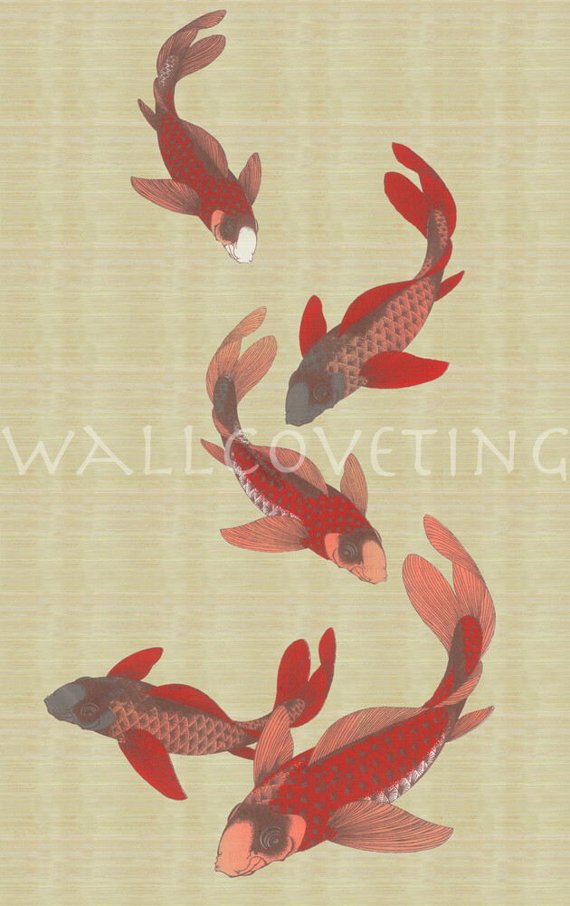 Koi on cream agave watermark
